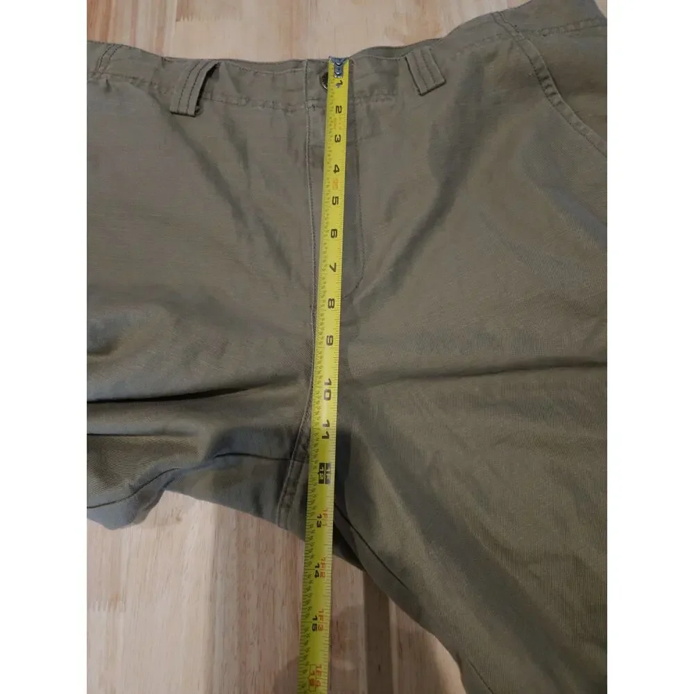 Tori Richard Shorts Men size 36 Green Linen Cotten Blend Flat Front Breathable